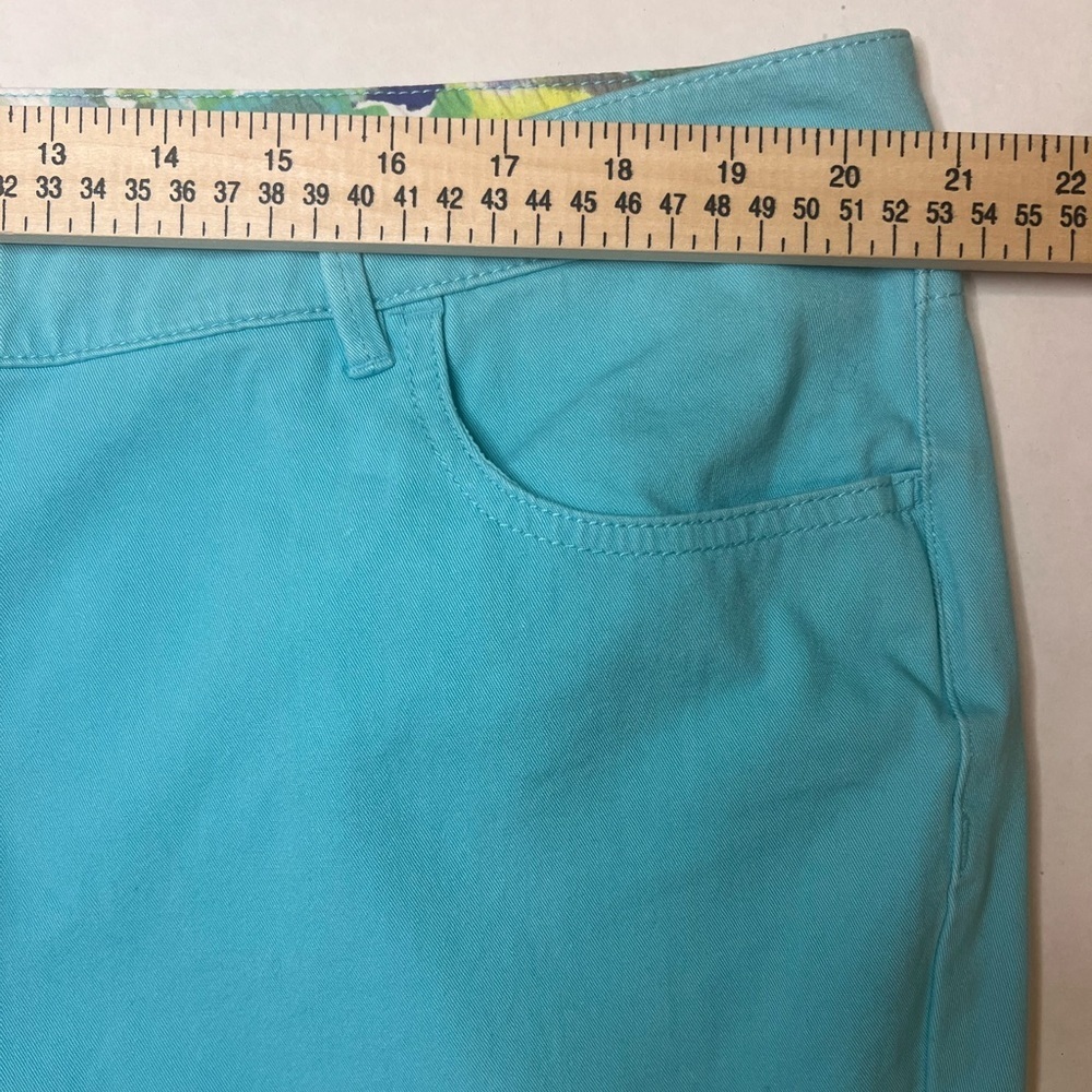 Coldwater Creek Aqua Blue Natural Fit Cropped Capri Pants Size 20 - Picture 8 of 8